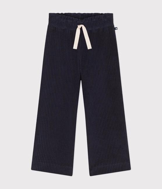 Pantaloni ampi blu in velluto sottile A0BOF 01 PETIT BATEAU 