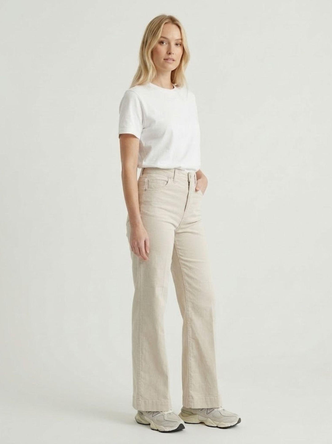 Pantaloni a palazzo in cotone beige 80534-3GB BEIGE ANDREA MORANDO 