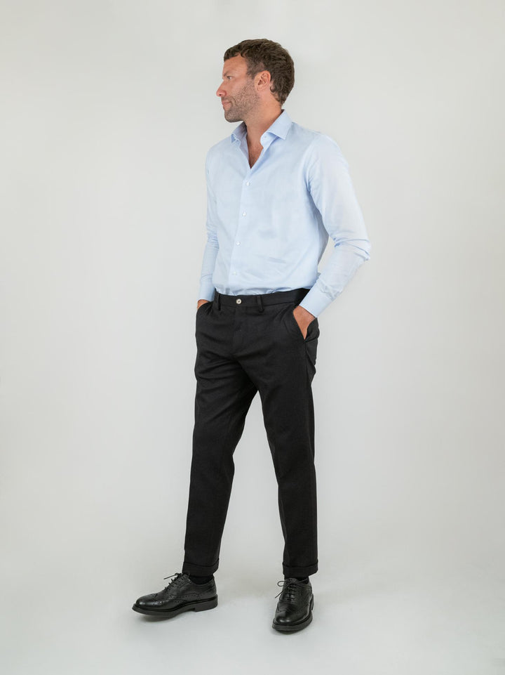 PANTALONE CLASSICO NERO IN JERSEY