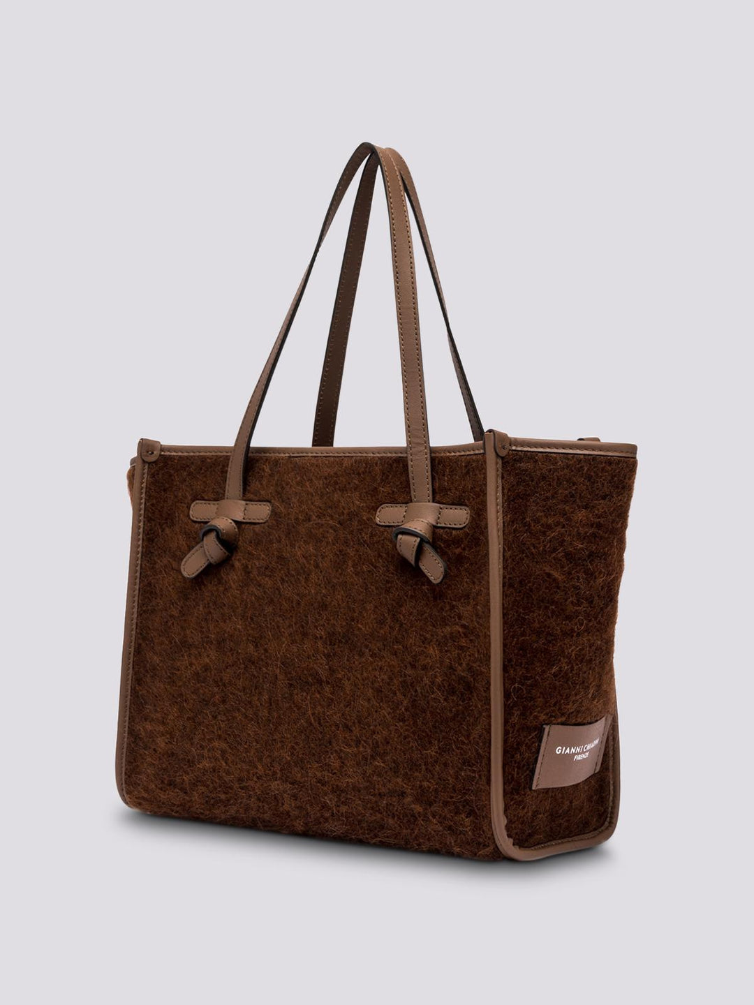 BORSA SHOPPING MARCELLA IN TESSUTO EFFETTO MOHAIR MARRONE BS 6849/23AI FURRY 3423 GIANNI CHIARINI 