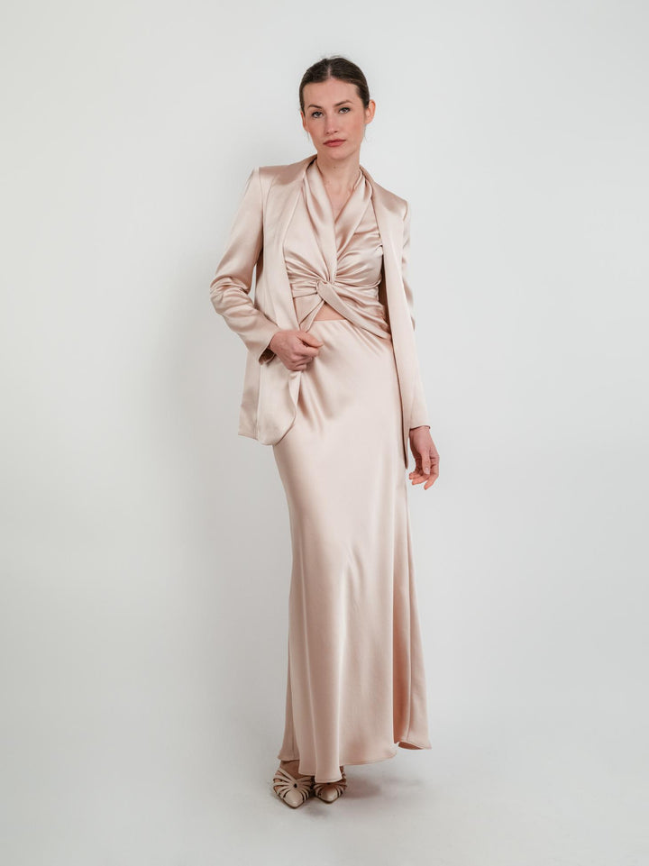 BLAZER IN RASO COLOR CHAMPAGNE