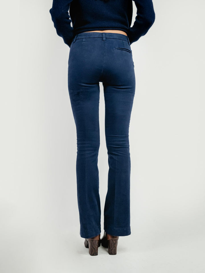 PANTALONE A ZAMPA IN COTONE BLU 87482JA BLU ANDREA MORANDO 