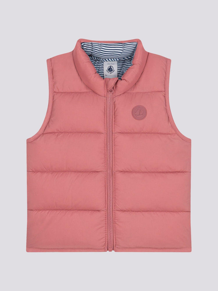 PIUMINO SENZA MANICHE ROSA TRAPUNTATO BEBÈ A0AOQ 02 PETIT BATEAU 