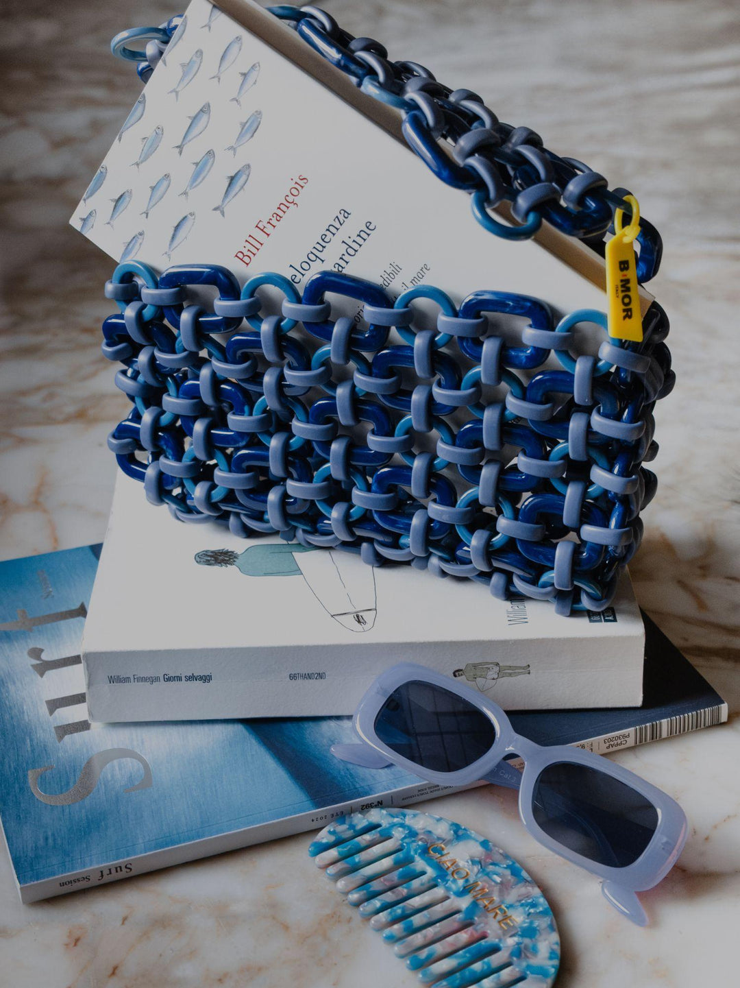 CLUTCH SHELL IN RESINA MULTICOLOR BLU