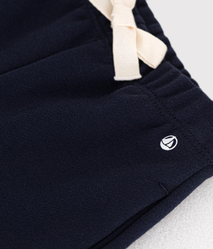PANTALONI BLU IN TESSUTO FELPATO PER BEBÈ A0A0W 05 PETIT BATEAU 