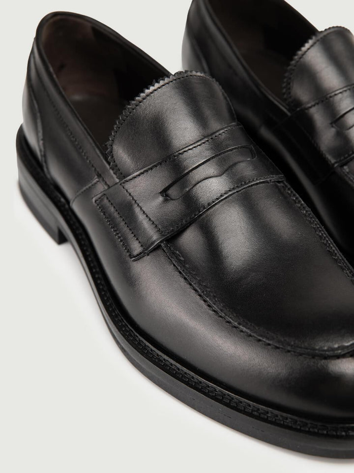 MOCASSINO PENNY IN PELLE DI VITELLO NERA 1092VITELLO NERO ANDREA MORANDO 