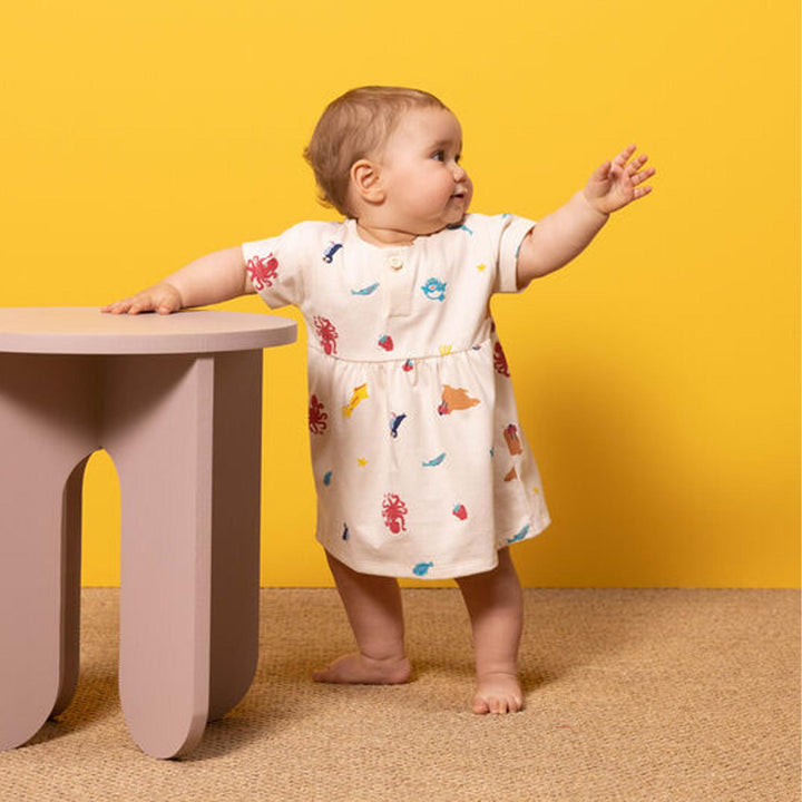 Abito manica corta bebè in jersey A079H 01 PETIT BATEAU 