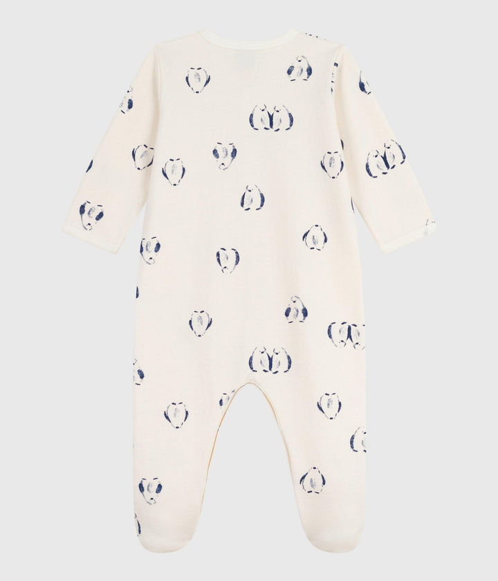 Pigiama in tessuto felpato spazzolato con stampa pinguini neonato A0DZW 01 PETIT BATEAU 