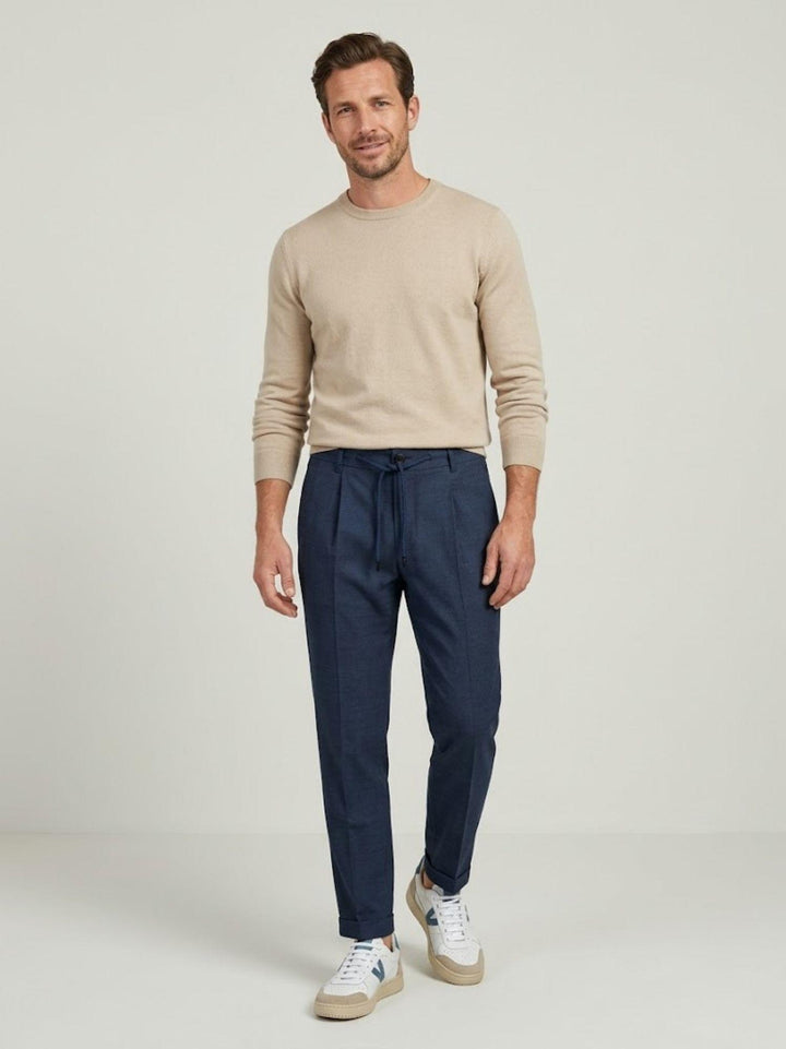 Pantalone fresco lana con coulisse indaco 01PL0204M 7003 ANDREA MORANDO 