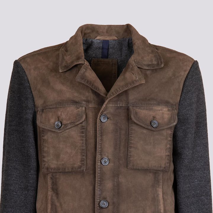 GIACCA IN CAMOSCIO VERDE E MAGLIA "SAMU" SAMK 835 JACK LEATHER 