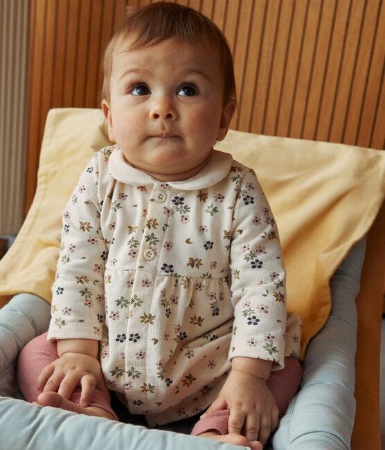 Abito bianco con stampa e leggings rosa in cotone A0BBX 01 PETIT BATEAU 