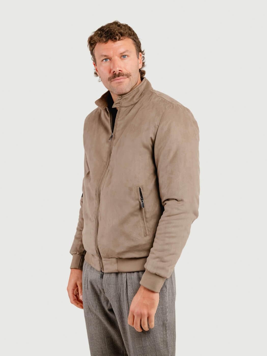 BOMBER IMBOTTITO IN ALCANTARA SABBIA BU26W06JKCOAT 114 ANDREA MORANDO 