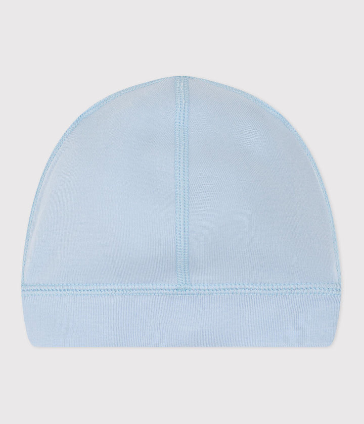 Cuffietta in cotone azzurro tinta unita
