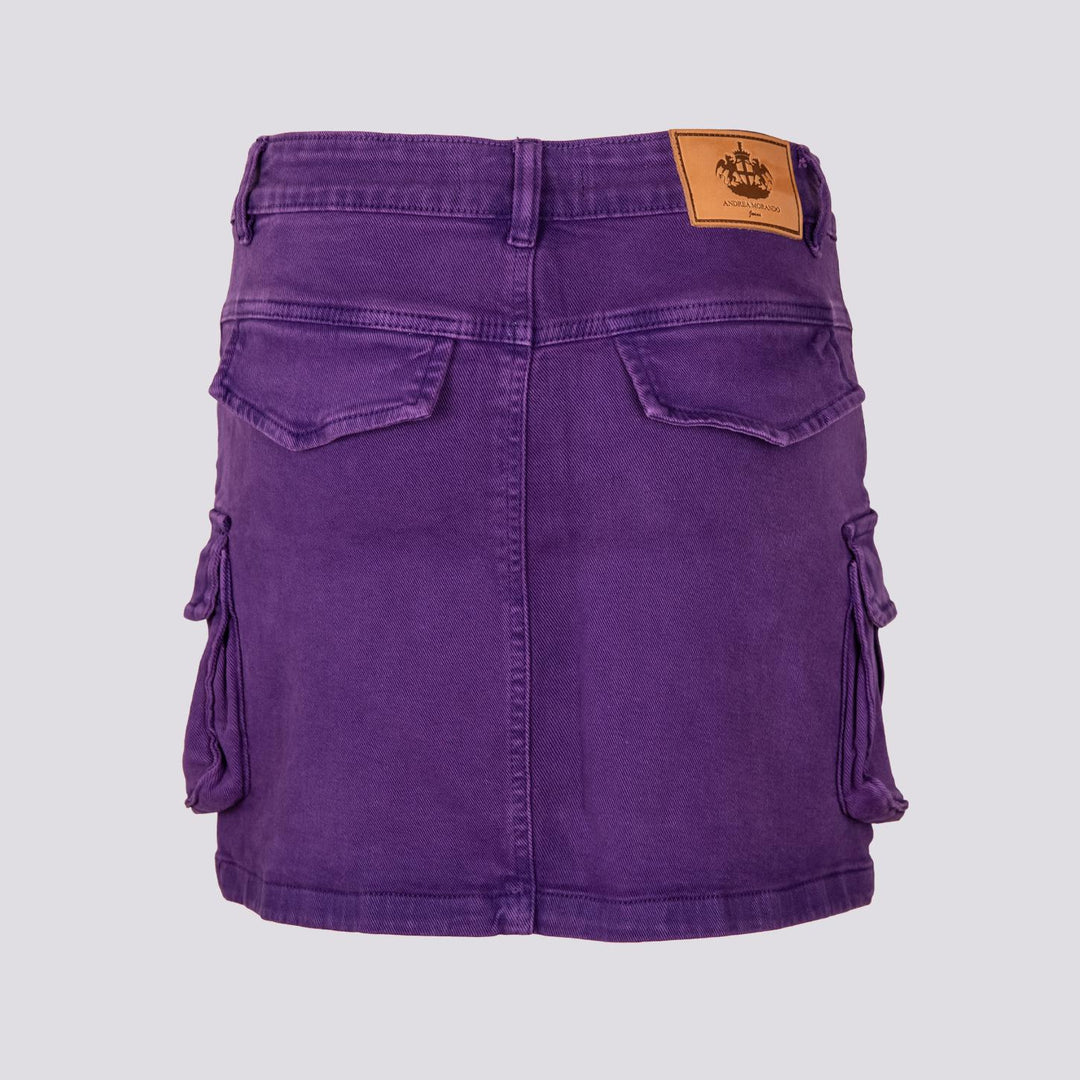 Mini gonna cargo in cotone viola 1396 VIOLA ANDREA MORANDO 