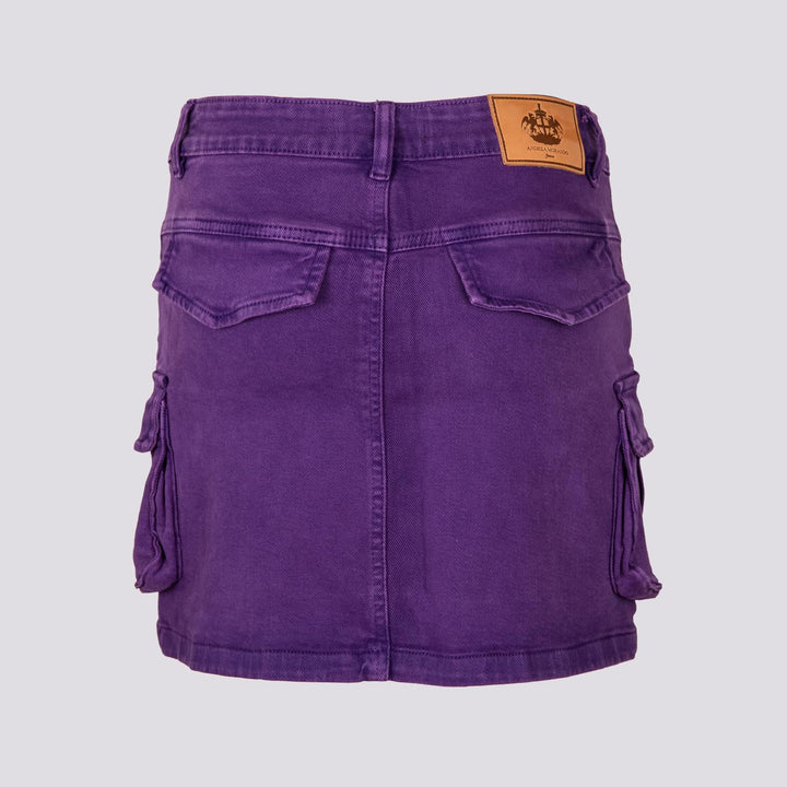 Mini gonna cargo in cotone viola 1396 VIOLA ANDREA MORANDO 