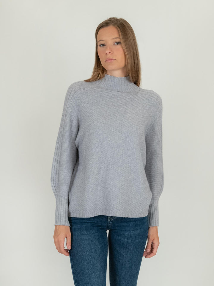 LUPETTO IN MAGLIA GRIGIO PERLA CON MANICHE A SBUFFO 0570/273 0020 BIMOR 