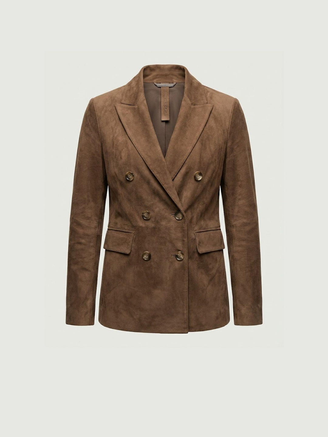 Blazer Tiaki doppiopetto in camoscio cacao TIAKI 126 JACK LEATHER 