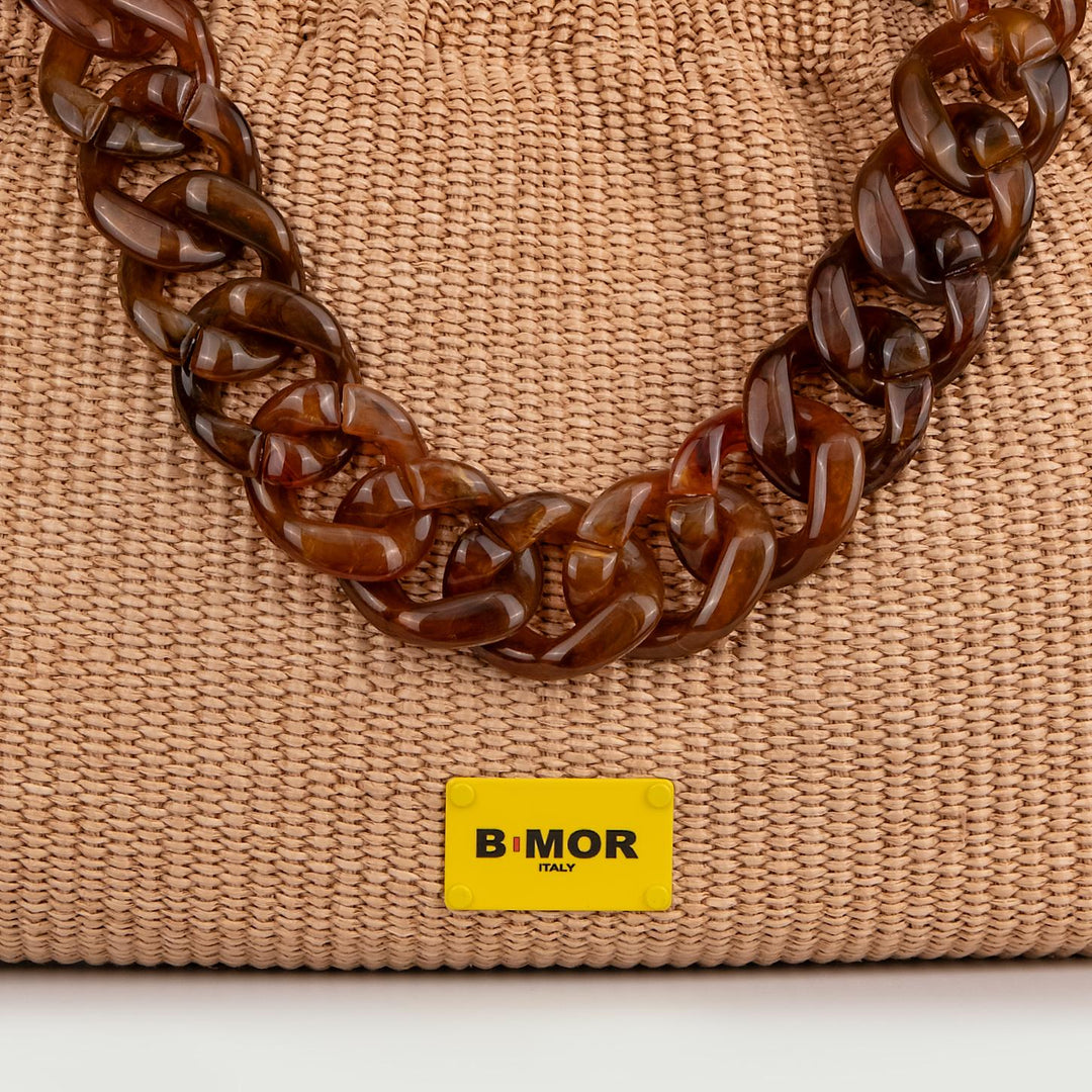 BORSA IN RAFIA CON TRACOLLA IN RESINA SWAG SWAGRAFIA RAFIA BIMOR 