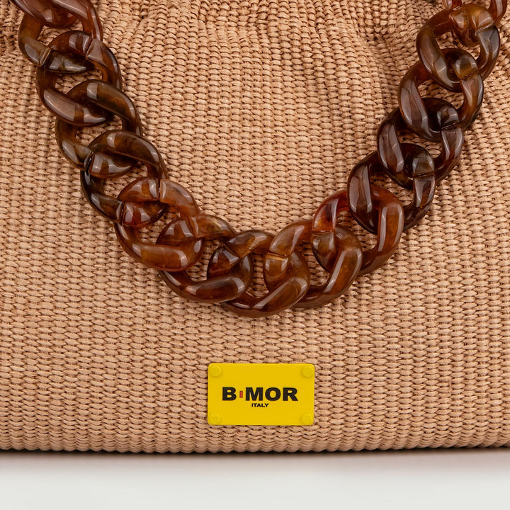 BORSA IN RAFIA CON TRACOLLA IN RESINA SWAG SWAGRAFIA RAFIA BIMOR 