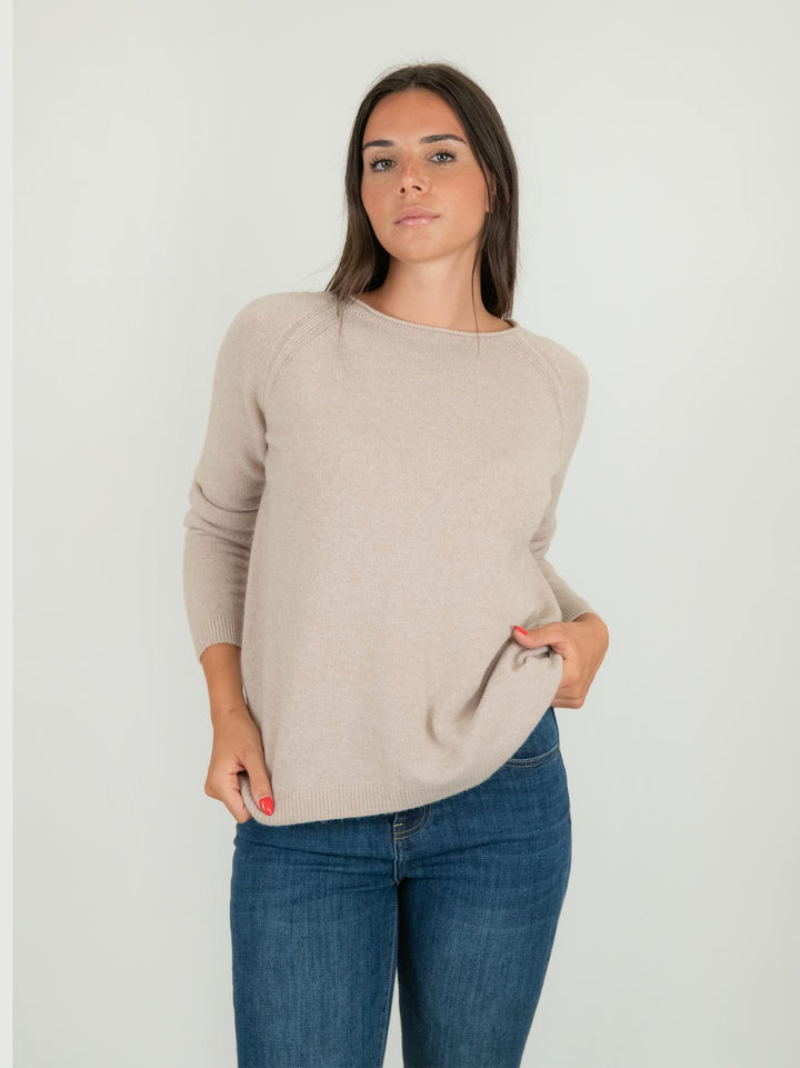 MAGLIA SCOLLO A BARCA BEIGE 0170/44 0082 BIMOR 