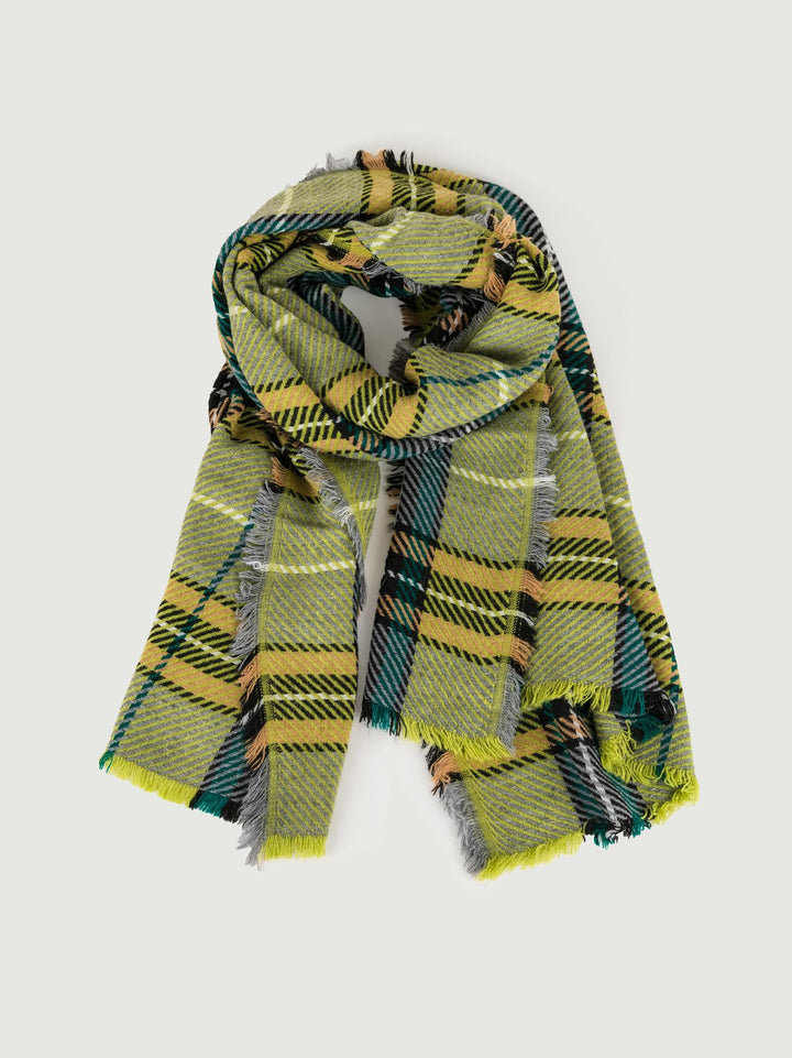 MAXI SCIARPA VERDE LIME CON FANTASIA SCOZZESE SI2826 LIME ANDREA MORANDO 