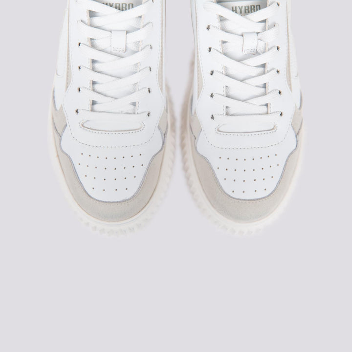 Sneakers in pelle Hybro city bianco beige 2017044 141B61 VOILE BLANCHE 