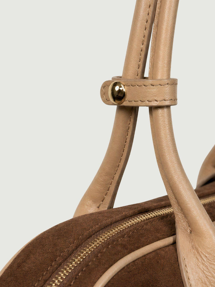 Borsa a spalla Doxie in pelle scamosciata testa di moro DOXIE T.MORO BIMOR 