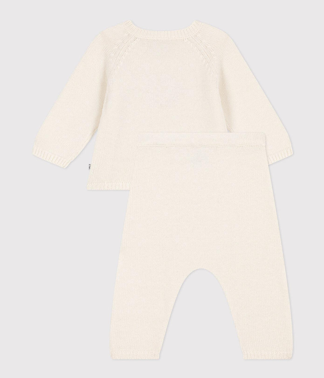 COMPLETO IN TRICOT LANA E COTONE CON MOTIVO A CUORE  BEBÈ A0839 03 PETIT BATEAU 