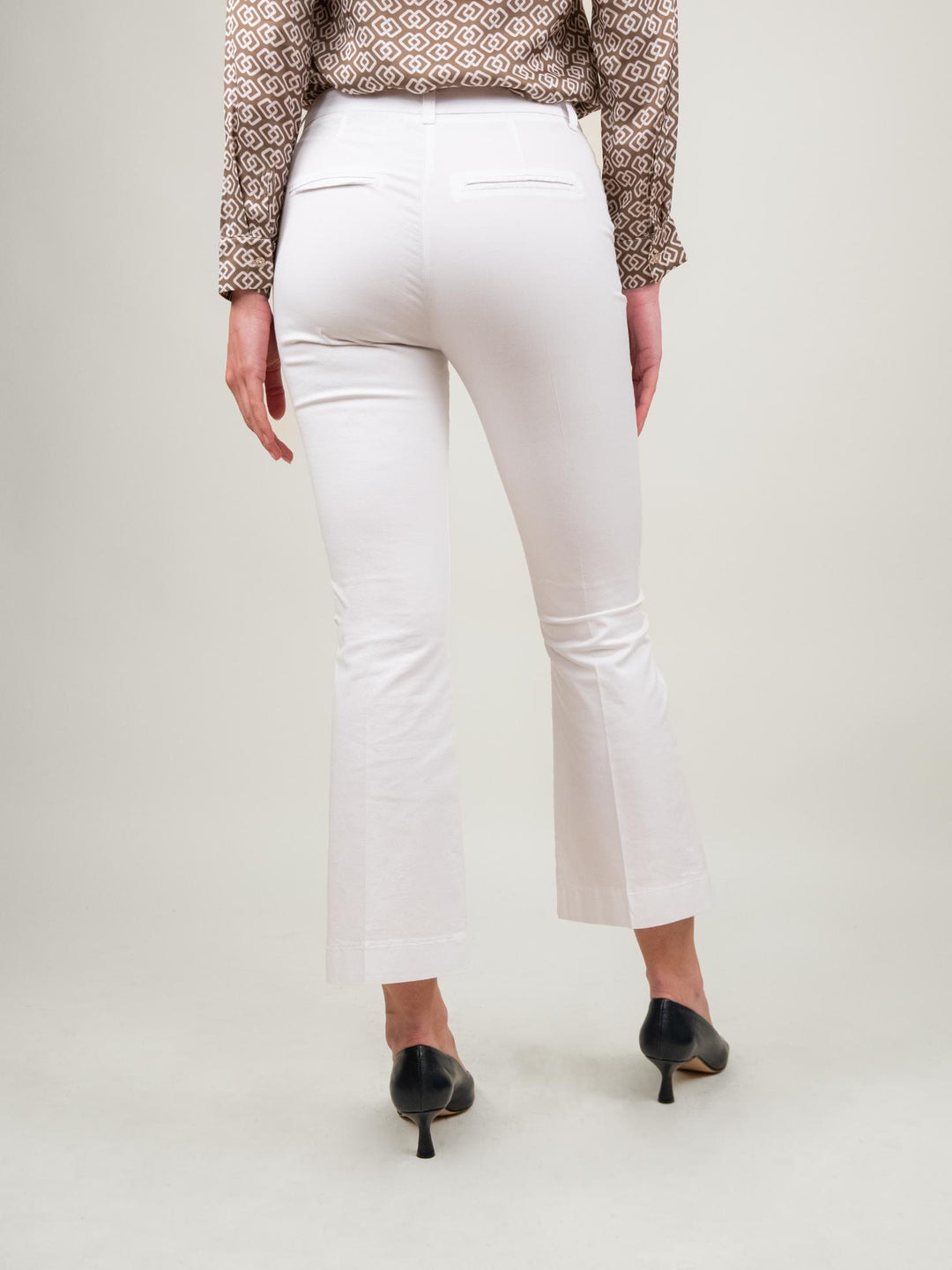 PANTALONE A TROMBETTA BIANCO IN COTONE 824MA BIANCO ANDREA MORANDO 