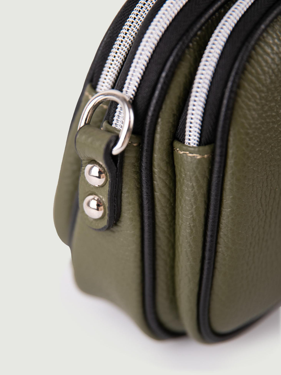 BORSA A TRACOLLA TRIS IN PELLE VERDE TRIS OLIVA ANDREA MORANDO 