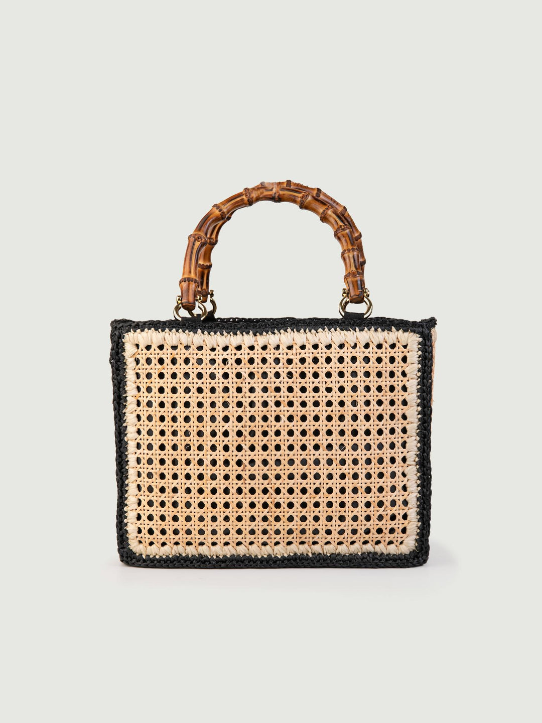 SHOPPER IN RAFIA NATURALE NERA 4768 NERO CATERINA BERTINI 
