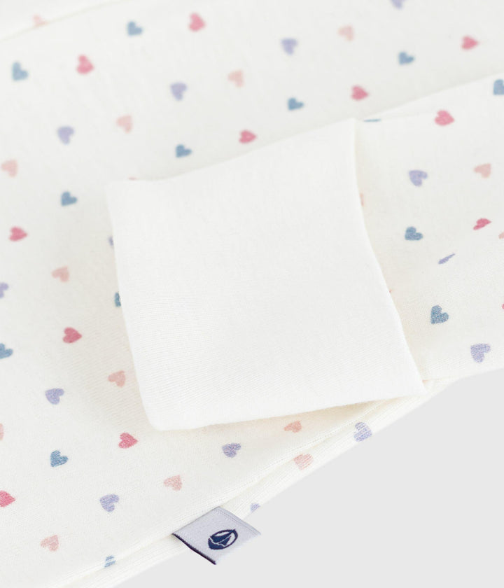 Pigiama in cotone con colletto e cuori stampati neonato A0E0O 01 PETIT BATEAU 