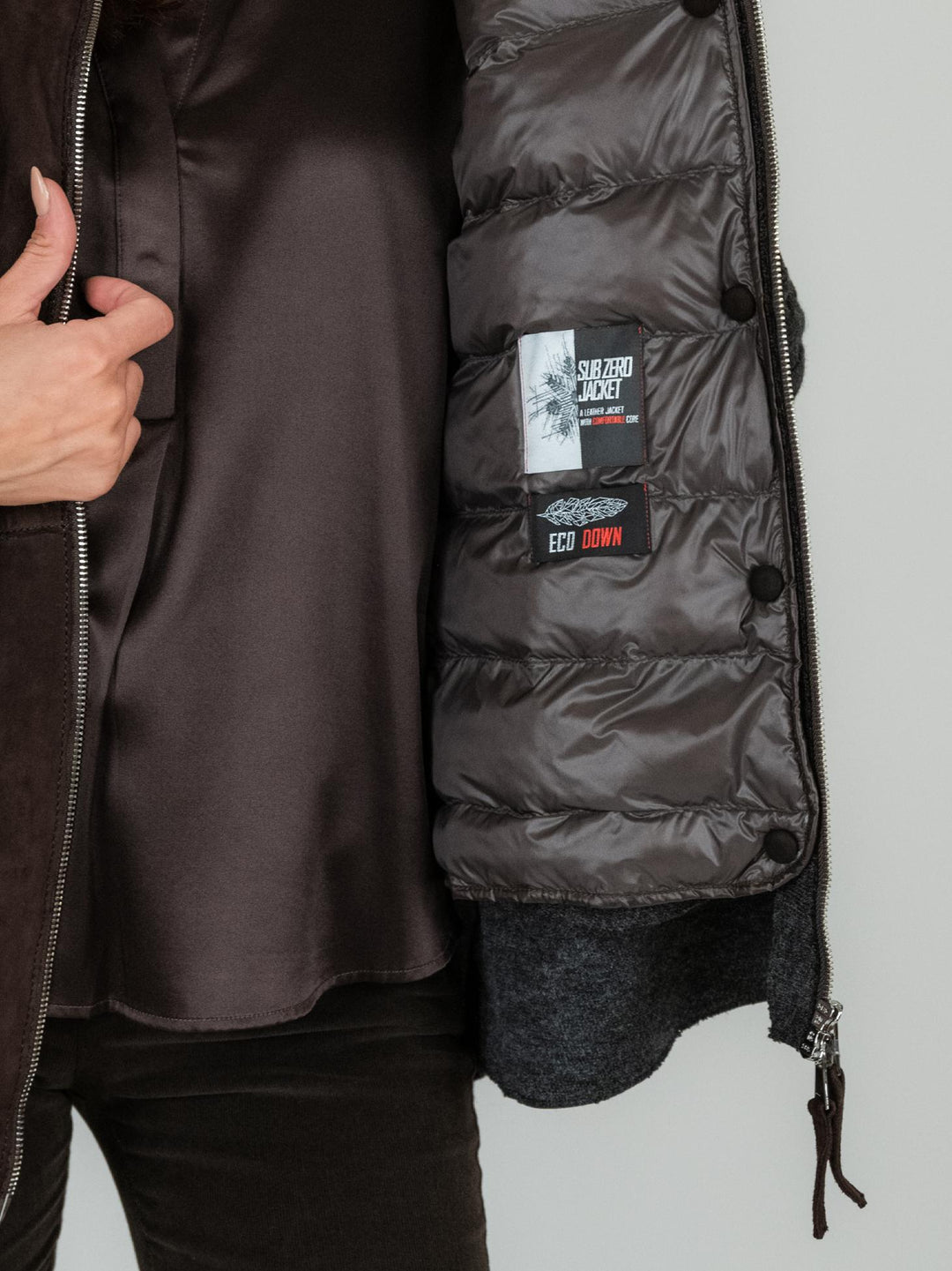 GIACCA MANTELLA ADELE CON PIUMINO 3 IN UNO TESTA MORO ADELE KNIT 618 JACK LEATHER 