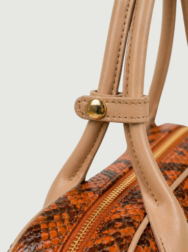 Borsa a spalla Doxie in pelle di pitone arancione DOXIE PITONE ARANCIONE BIMOR 