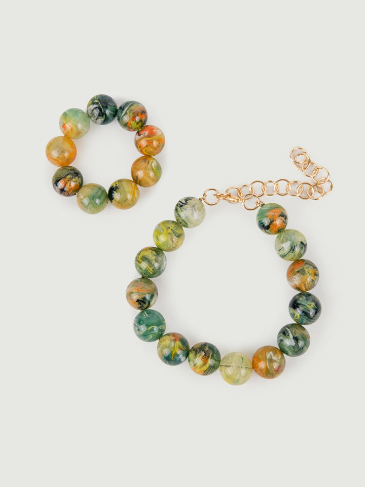 BIMOR BRACCIALE SFEREVERDE/ARANCIO