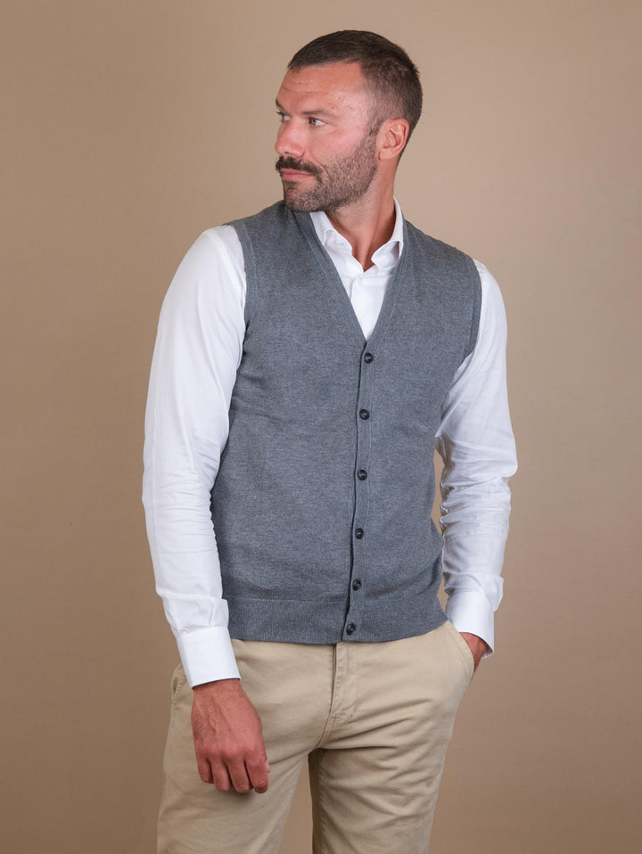 GILET CON BOTTONI grigio 3002900 106 ANDREA MORANDO 