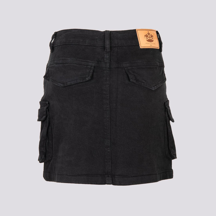 Mini gonna cargo in cotone nera 1396 NERO ANDREA MORANDO 