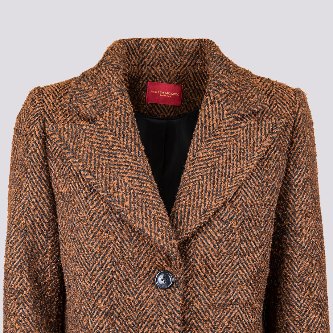CAPPOTTO SPIGATO MARRONE E NERO