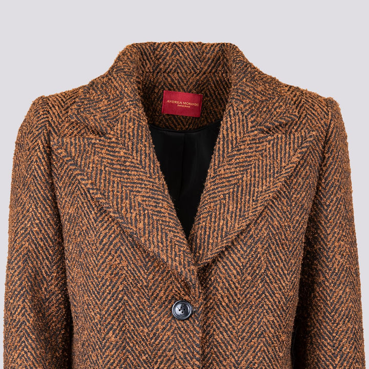 CAPPOTTO SPIGATO MARRONE E NERO