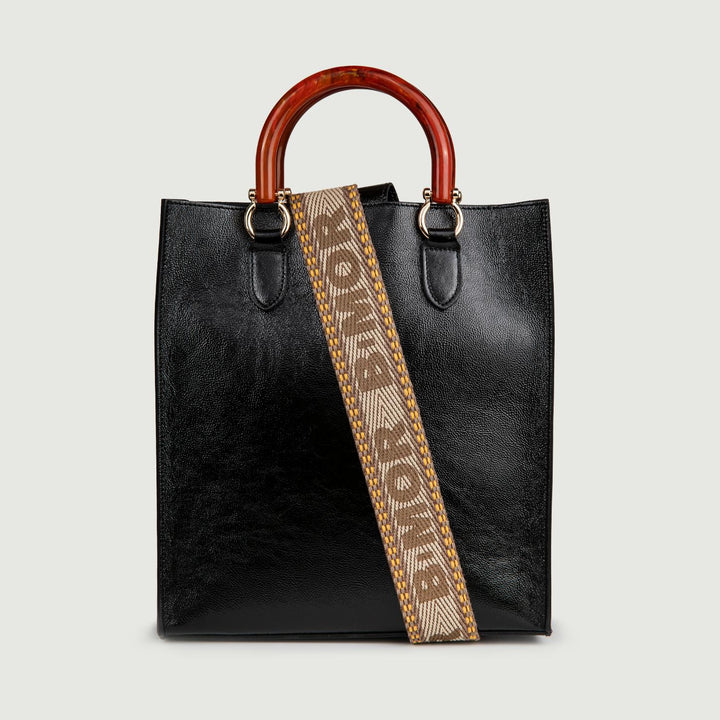 CARTELLA IN PELLE NAPLAK NERA CON MANICI IN RESINA "EMPIRE" EMPIRE NERO BIMOR 
