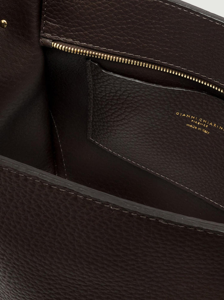 BORSA BLOOM IN PELLE TESTA MORO BS 11797 RNGDBL T.U. 2107 GIANNI CHIARINI 