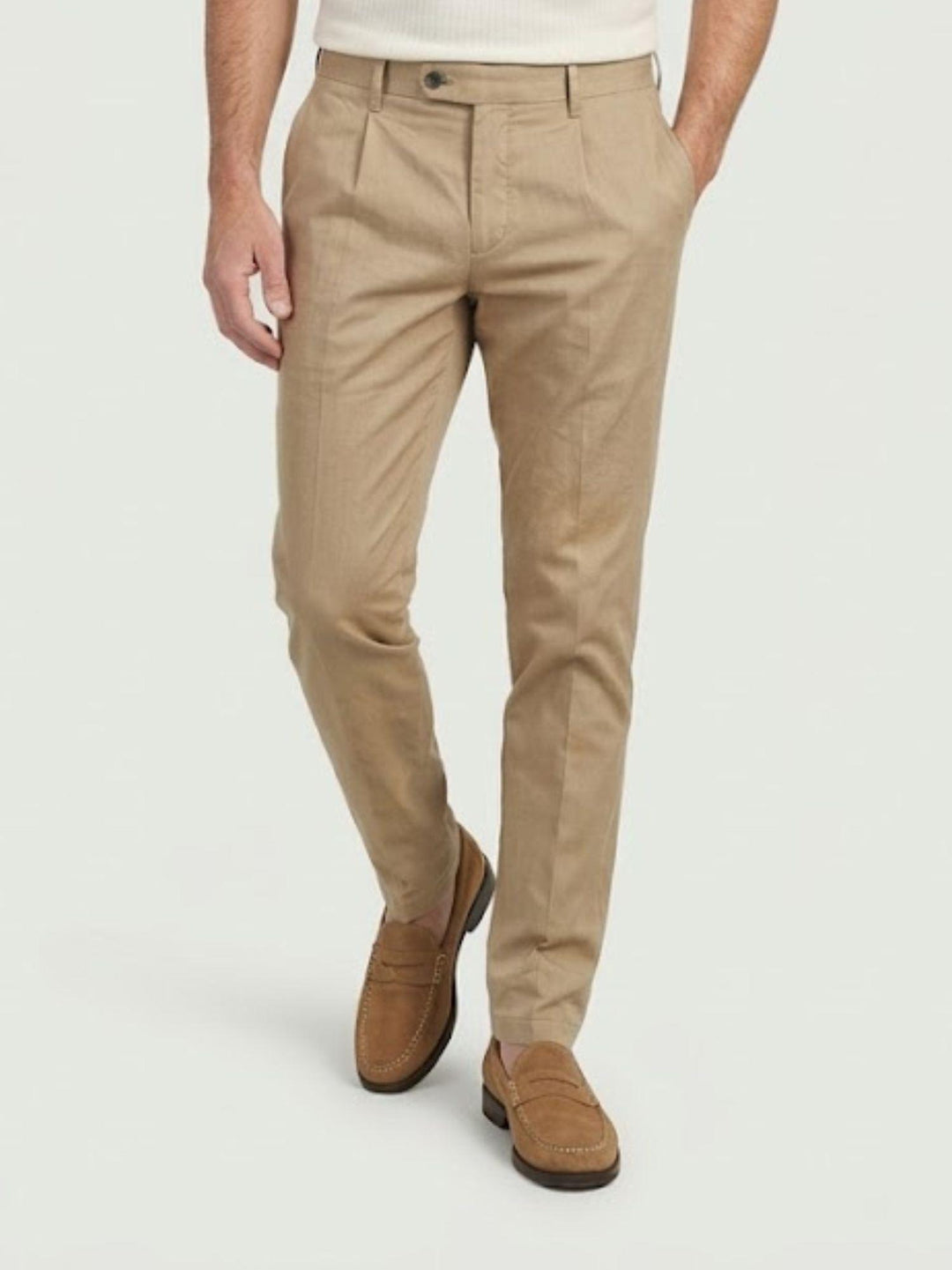 Pantalone chino con pences in cotone beige T623THI 748 NOLAB 