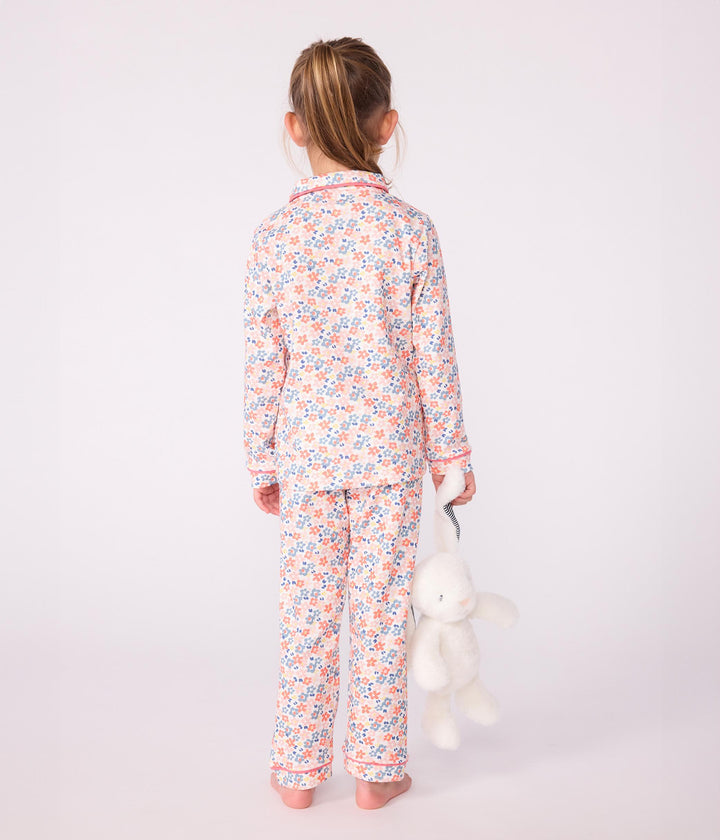 Pigiama bambino in cotone con stampa fiori A0DRU 01 PETIT BATEAU 
