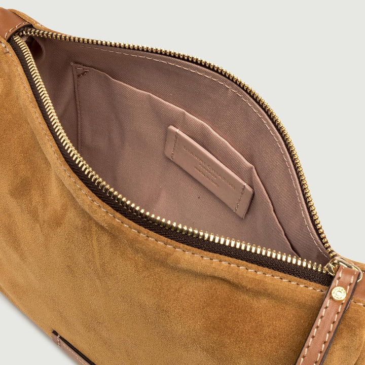 Borsa a mano Nora in camoscio cuoio BS 10225/24PE CM-PL 206 GIANNI CHIARINI 