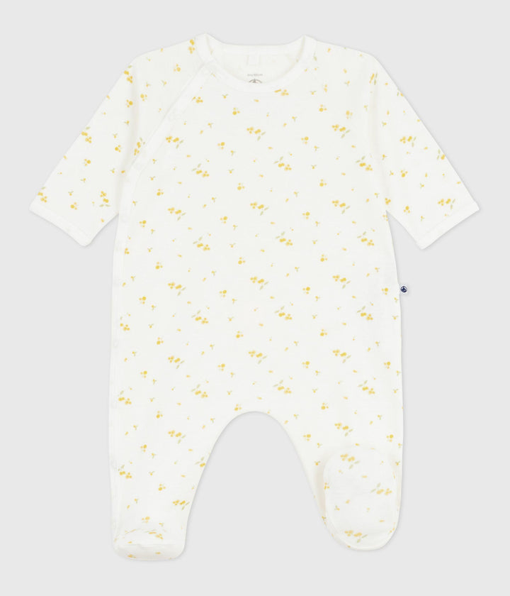 Tutina bebè con piedini stampa mimose A0F6F 01 PETIT BATEAU 