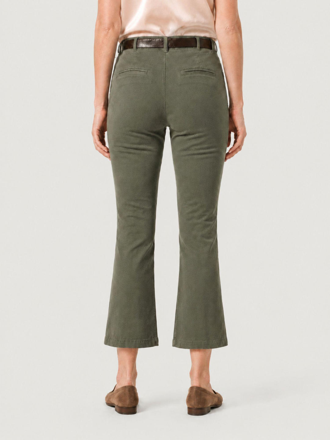 Pantalone a trombetta in cotone verde 824MA SALVIA ANDREA MORANDO 