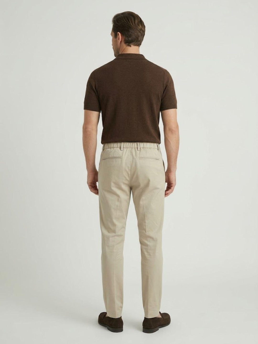 Pantalone con tasche americane lino cotone beige CO0515M 2018 ANDREA MORANDO 