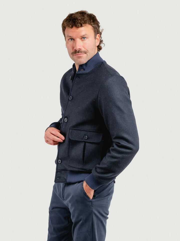 BOMBER IN LANA BLU BOMBER NAVY ANDREA MORANDO 