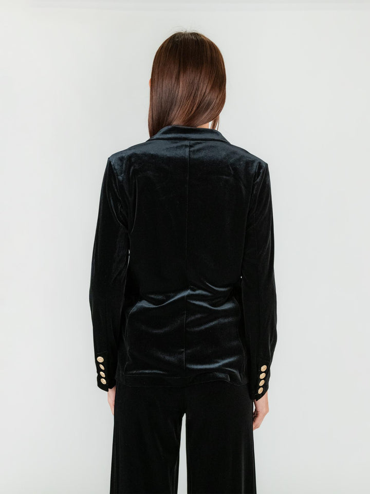 BLAZER NERO IN VELLUTO LISCIO 245C1000 029 ANDREA MORANDO 