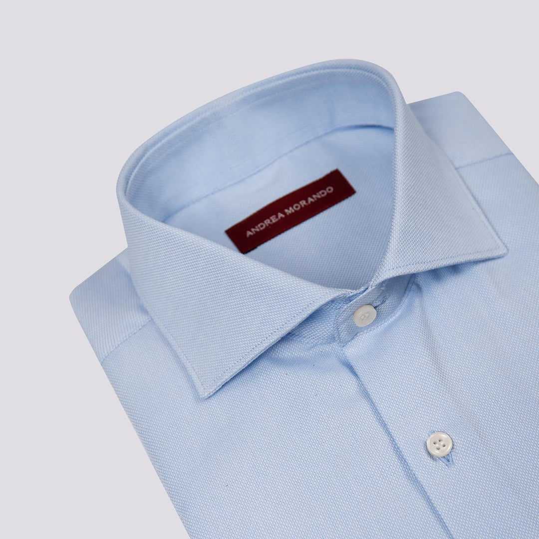 CAMICIA AZZURRA IN COTONE REGULAR FIT 5B397 04 ANDREA MORANDO 